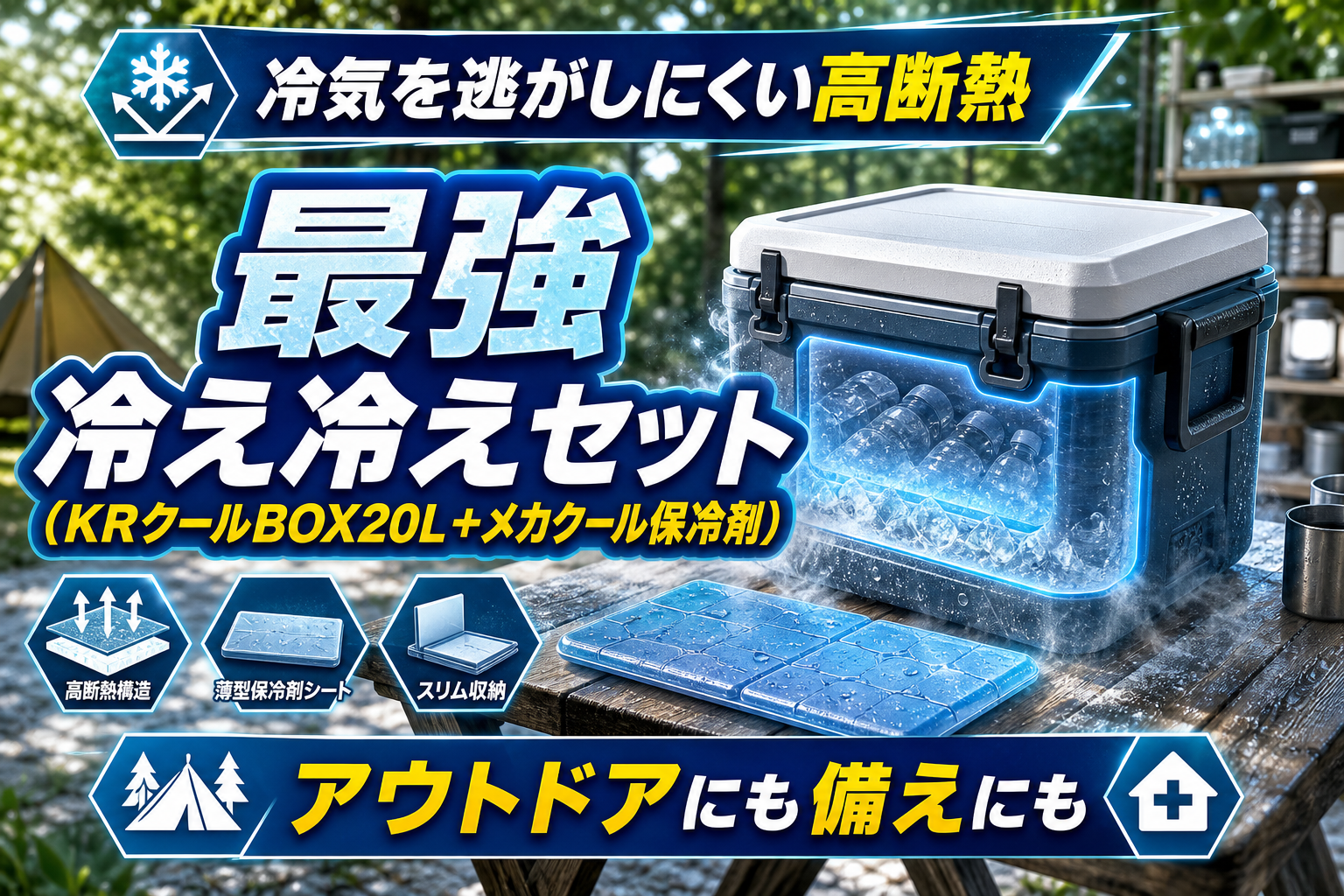 災害時にもアウトドアにも。KRクールBOX20L＋保冷剤3枚「最強 冷え冷えセット」の選び方ガイド イメージ画像1