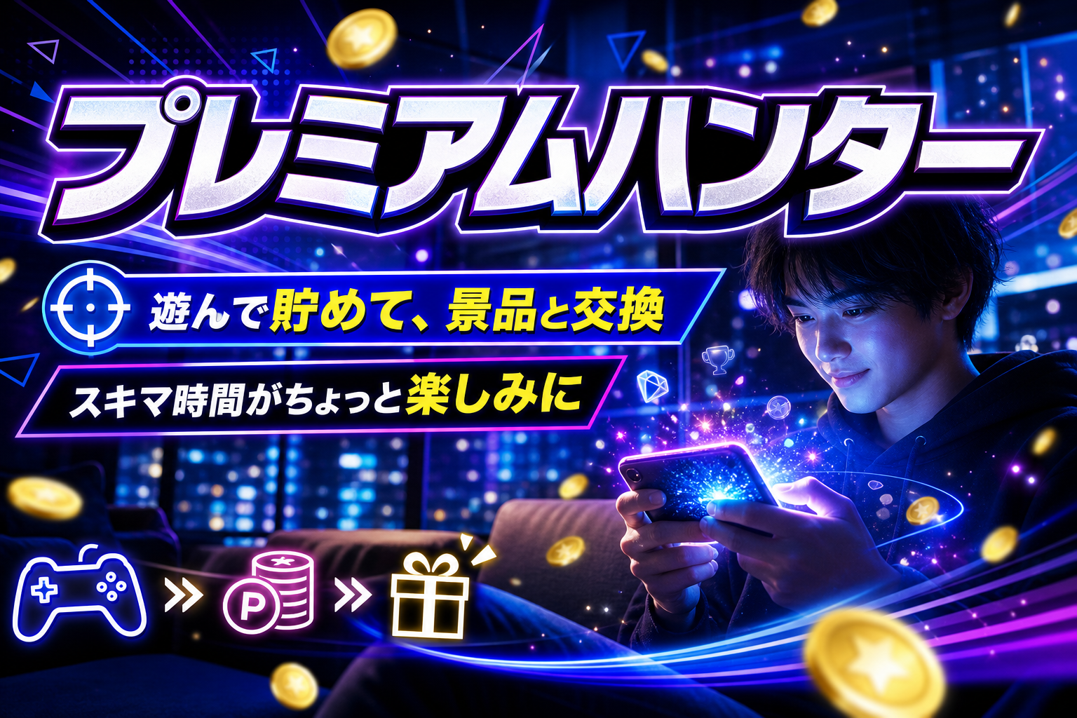 遊んで貯めて景品と交換。プレミアムハンターが気になる人のためのチェックポイント イメージ画像1