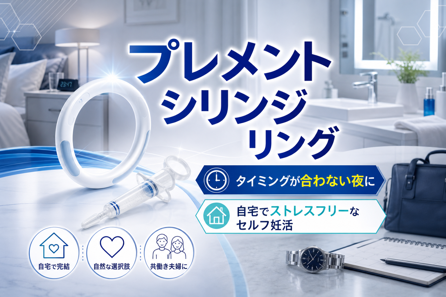共働きの妊活、タイミングが合わない…を助ける「プレメントシリンジ リング」入門(自宅でできるセルフ妊活) イメージ画像1