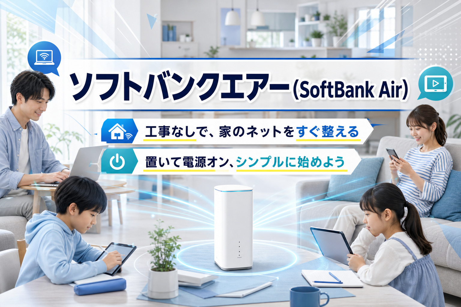 工事なしで家のネットを整えたい人へ|ソフトバンクエアー(SoftBank Air)の良い点・迷う点を正直に整理 イメージ画像1