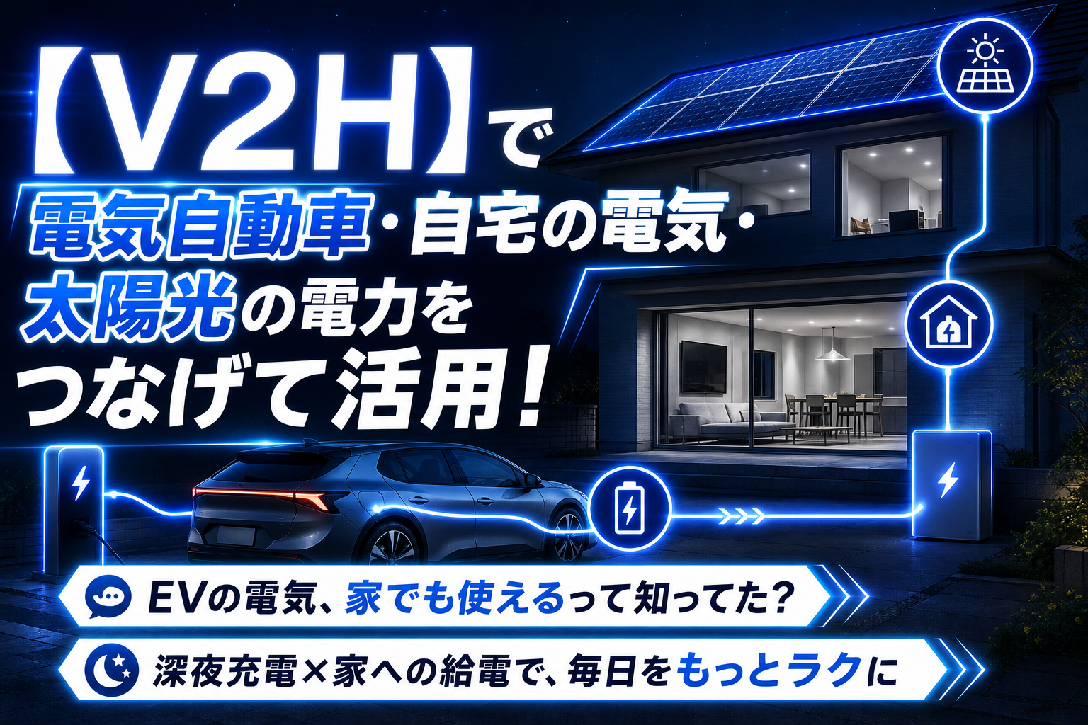 EVの電気を家で使う選択肢。「V2H」で充電も停電対策もまとめて考える イメージ画像1