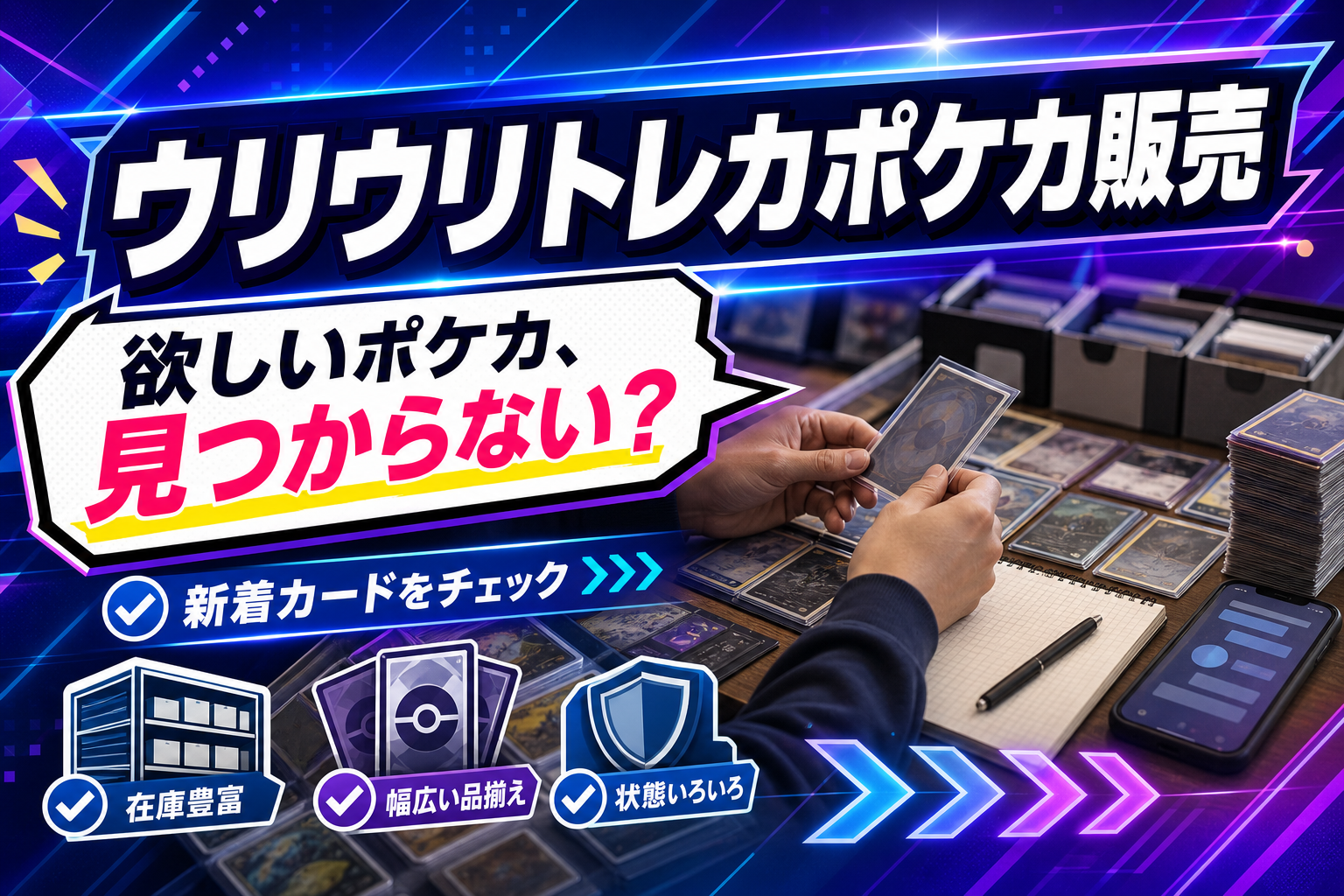 欲しいポケカを探す時間を減らす。ウリウリトレカポケカ販売で「見つかる」感覚をつかもう イメージ画像1