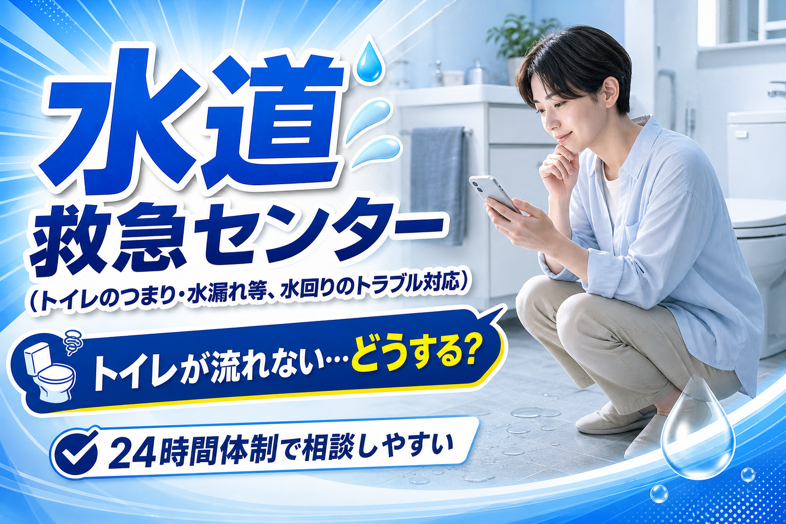 水漏れ・トイレつまりで焦ったら？水道救急センターの頼み方と注意点をやさしく整理 イメージ画像1