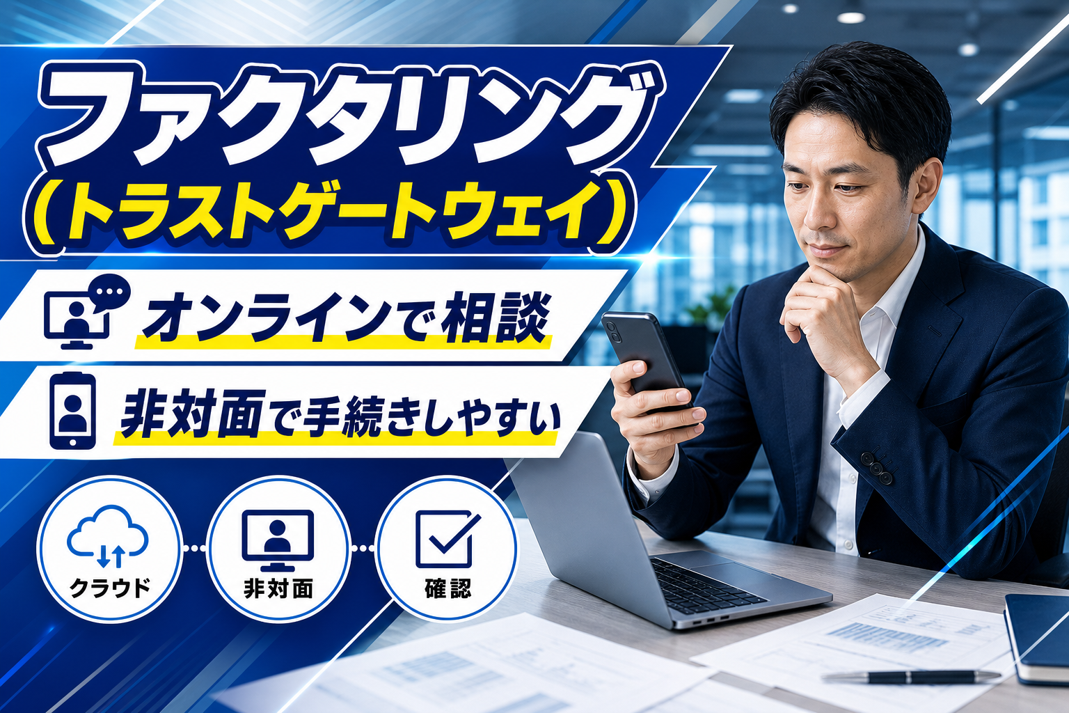 非対面で資金調達まで進めたい人へ：トラストゲートウェイのクラウド契約ファクタリング入門 イメージ画像1