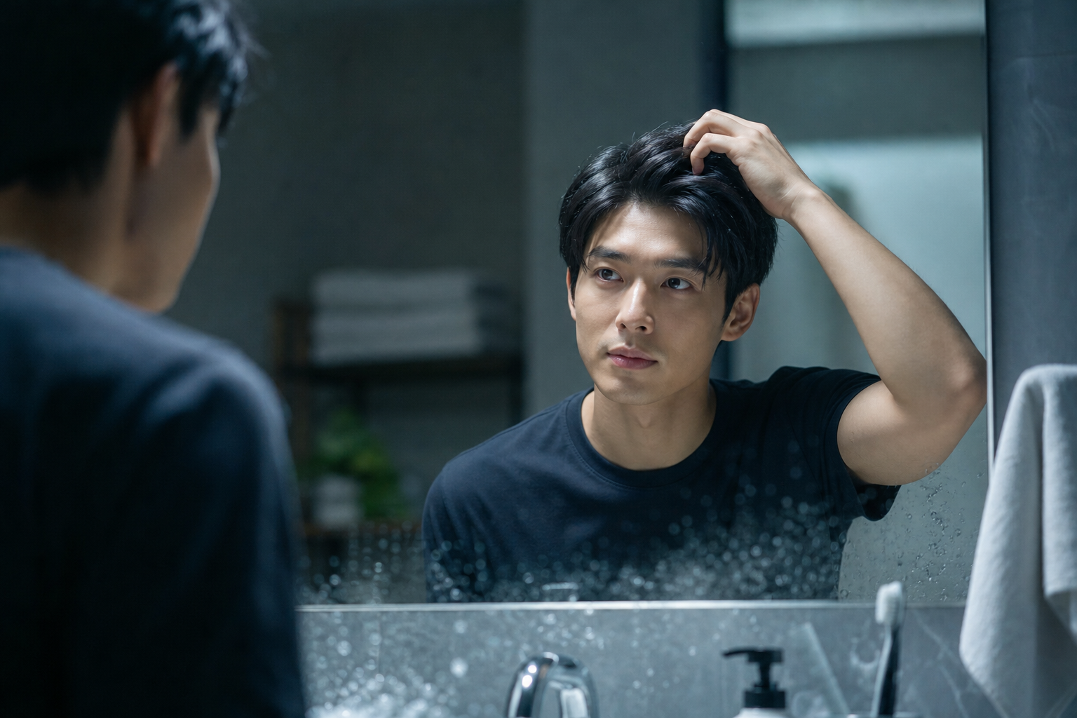 薄毛・抜け毛が気になり始めた男性へ。1本で頭皮ケアまで狙える「プレミアムブラックシャンプー」の使いどころ