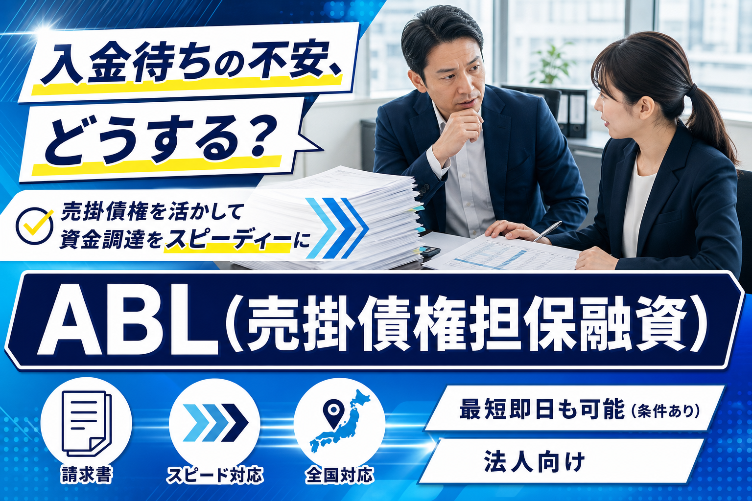 売掛金が入るまで待てない…そんな資金繰りに「ABL(売掛債権担保融資)」という選択肢 イメージ画像1