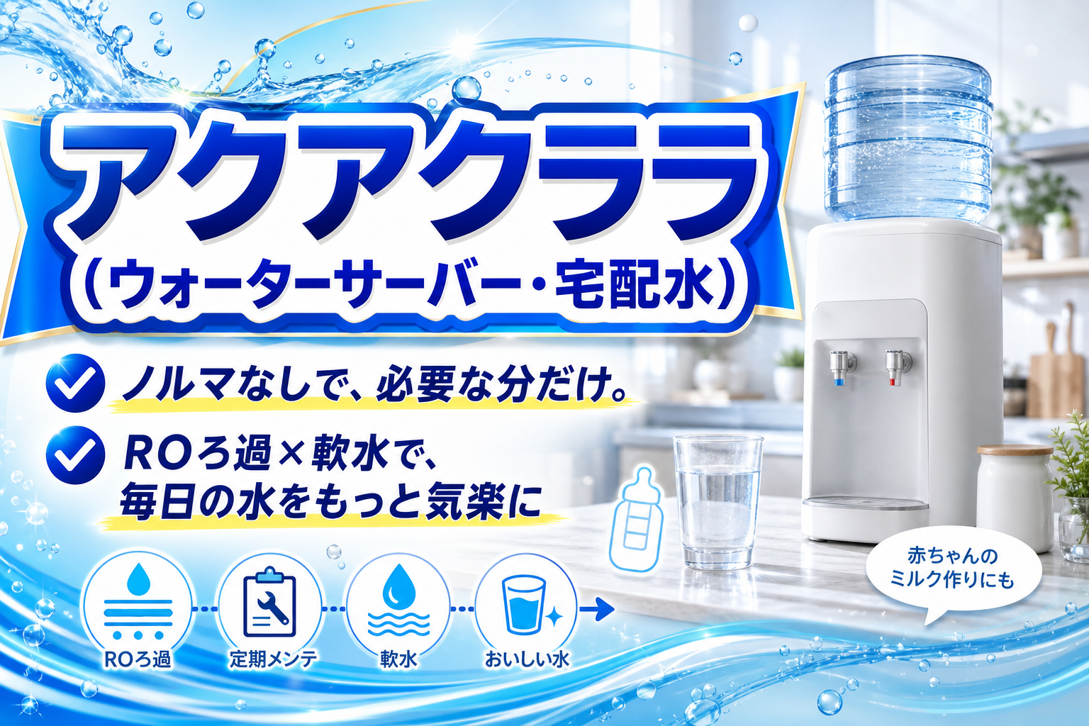ノルマなしで始めやすい宅配水って？ROろ過と定期メンテがあるウォーターサーバーの選び方 イメージ画像1