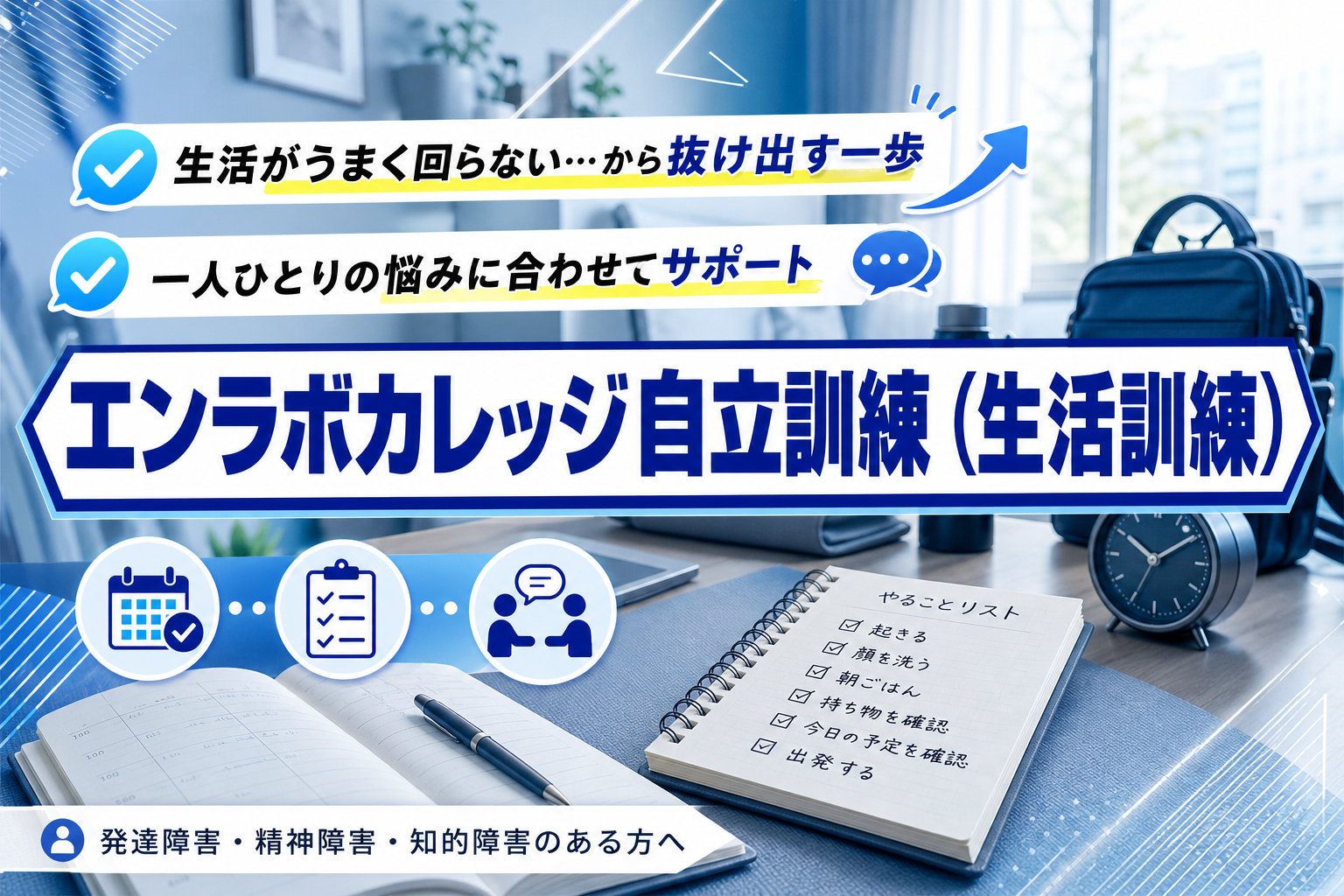 エンラボカレッジ自立訓練(生活訓練)とは?「このままでいいのかな…」に寄り添う見学前ガイド イメージ画像1