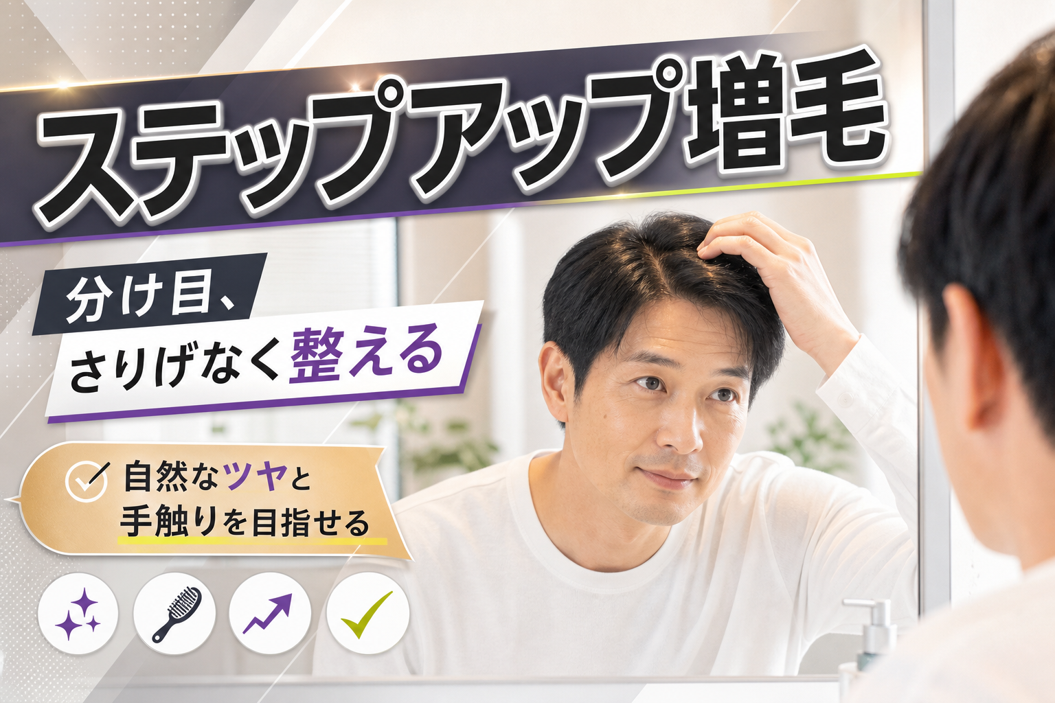 バレずにボリューム感を足したい人へ。アデランス「ステップアップ増毛」無料お試し体験のポイント イメージ画像1