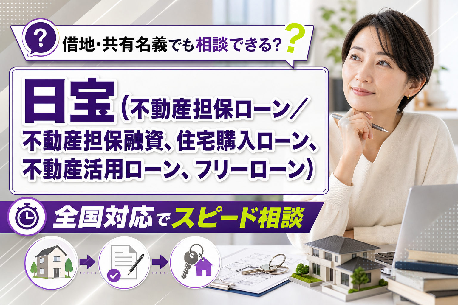 日宝の不動産担保ローンはどんな人向け?借地・共有名義も相談できるポイントと注意点 イメージ画像1